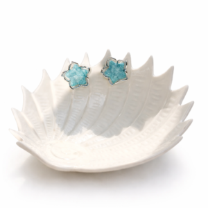 Aqua Bloom Stud Earrings