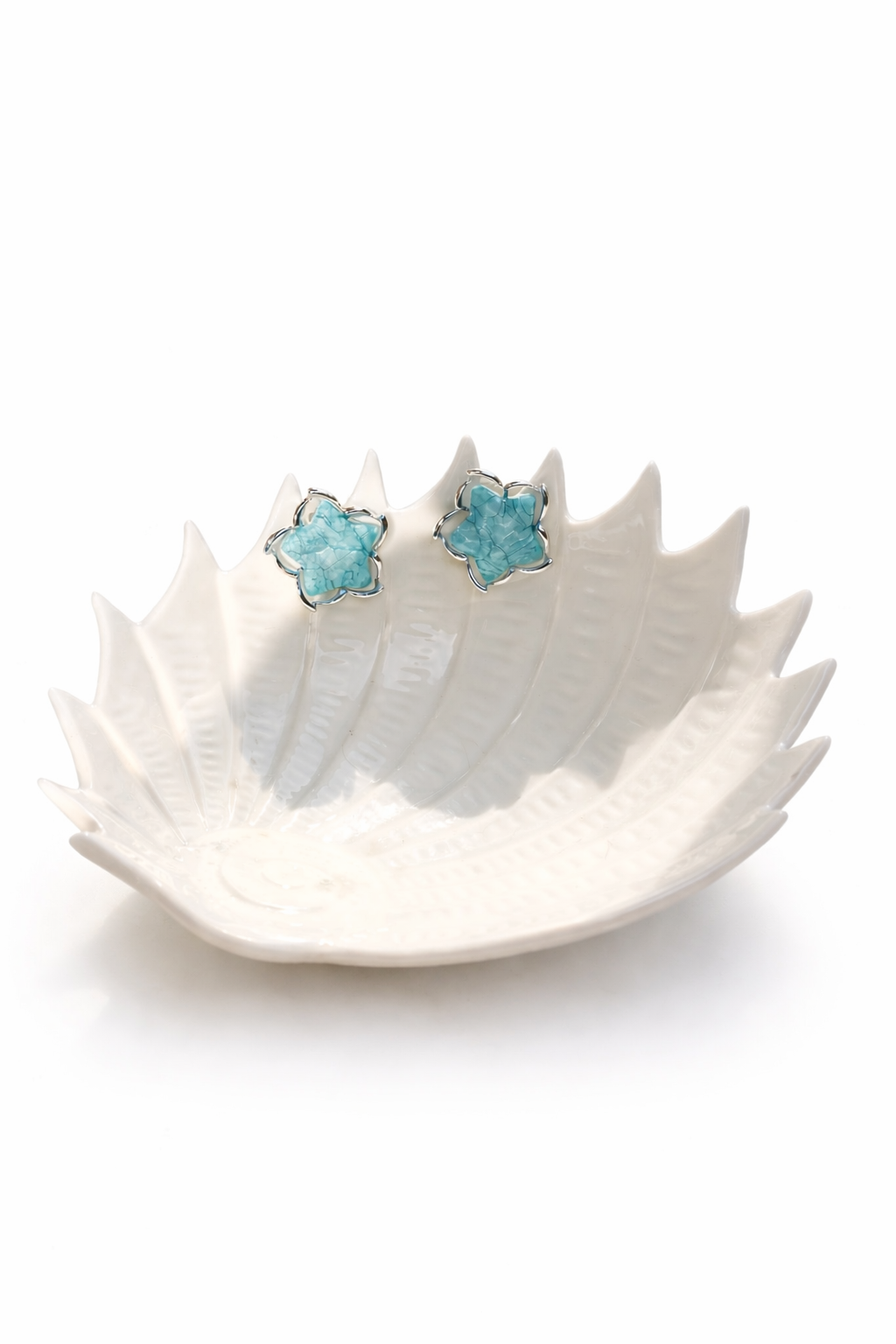Aqua Bloom Stud Earrings