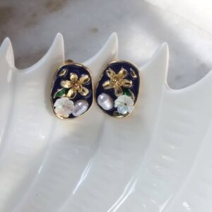 Midnight Meadow Floral Studs